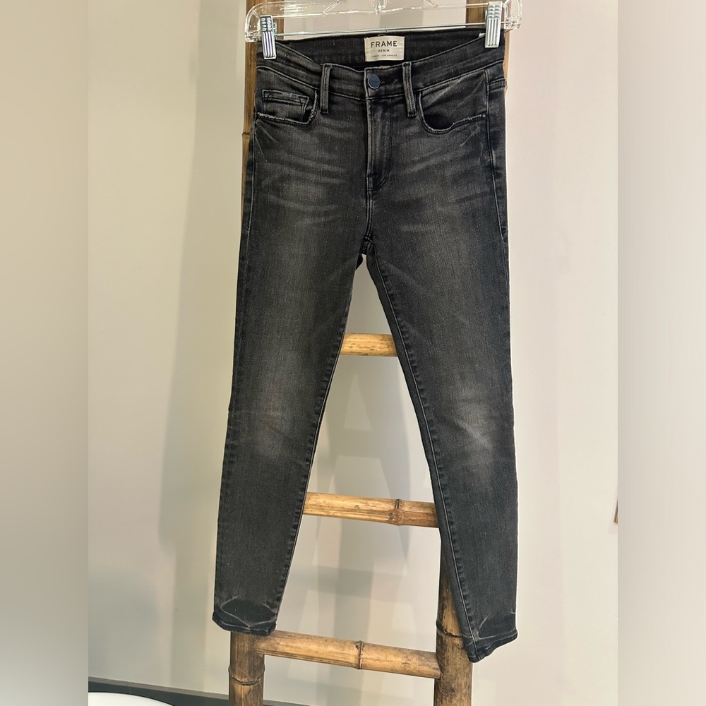 FRAME black/dark grey washed out skinny ankle jeans size 25 in perfect condition